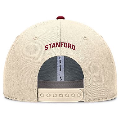 Men's Nike Natural Stanford Cardinal Rise Primetime Performance Trucker Adjustable Hat