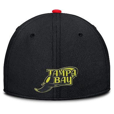Men's Nike Crimson/Black Tampa Bay Rays Neon 90s Rise SwooshFlex Hat