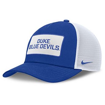Men's Nike Royal/White Duke Blue Devils 2025 On-Field Rise Patch Trucker Adjustable Hat