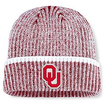Men's Fanatics Crimson/White Oklahoma Sooners Haze Cuffed Knit Hat