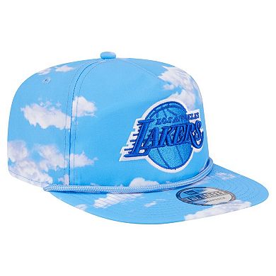 Men's New Era Light Blue Los Angeles Lakers Head in the Clouds Golfer Rope Adjustable Hat