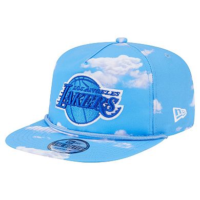 Men's New Era Light Blue Los Angeles Lakers Head in the Clouds Golfer Rope Adjustable Hat
