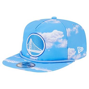 Men's New Era Light Blue Golden State Warriors Head in the Clouds Golfer Rope Adjustable Hat