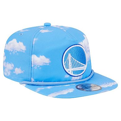 Men's New Era Light Blue Golden State Warriors Head in the Clouds Golfer Rope Adjustable Hat