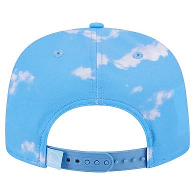 Men's New Era Light Blue Golden State Warriors Head in the Clouds Golfer Rope Adjustable Hat