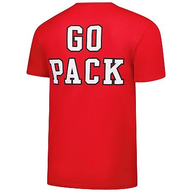 Men's Red NC State Wolfpack Basic Stacked Mascot T-Shirt