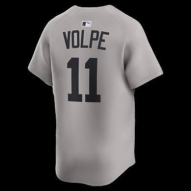 Men's Nike Anthony Volpe Gray New York Yankees Road Limited Player Jersey