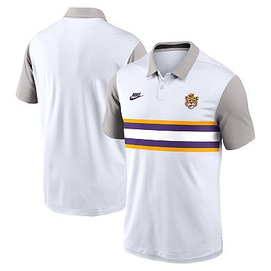 Men's Nike White/Gray LSU Tigers Athletic Prep Legacy Logo Vapor Performance Polo
