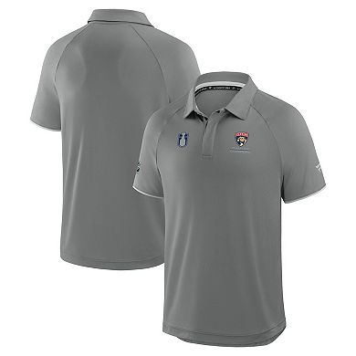 Men's Fanatics Gray Florida Panthers 2025 Stanley Cup Champions Authentic Pro Polo