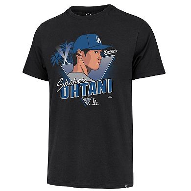 Men's '47 Shohei Ohtani Black Los Angeles Dodgers Player Caricature Franklin T-Shirt