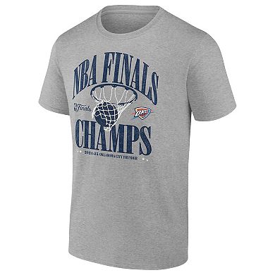 Men's Fanatics Steel Oklahoma City Thunder 2025 NBA Finals Champions Fade Away Retro T-Shirt