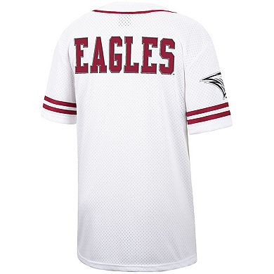 Men's Colosseum White North Carolina Central Eagles Free Spirited Mesh Button-Up Baseball Jersey