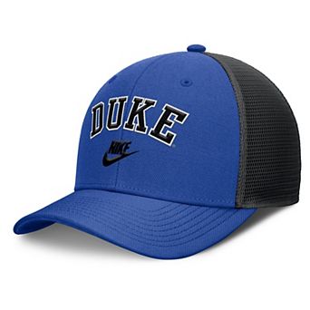 Men's Nike Royal/Black Duke Blue Devils Legacy Arch Rise Performance Trucker Adjustable Hat
