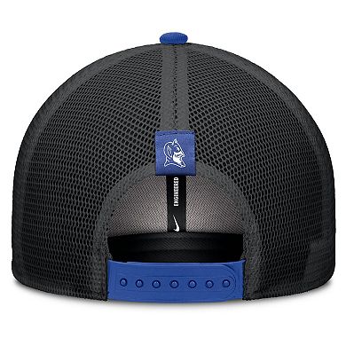 Men's Nike Royal/Black Duke Blue Devils Legacy Arch Rise Performance Trucker Adjustable Hat