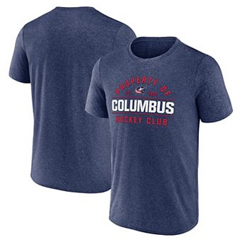 Men's Fanatics Heather Navy Columbus Blue Jackets Property Of T-Shirt