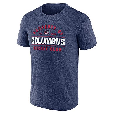 Men's Fanatics Heather Navy Columbus Blue Jackets Property Of T-Shirt