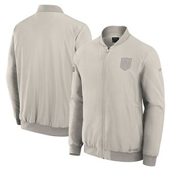 Men's Fanatics Cream Vegas Golden Knights Authentic Pro Road Full-Zip Bomber Jacket