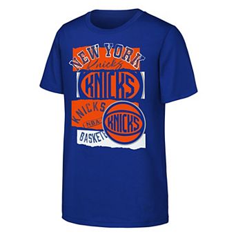 Youth Outerstuff Blue New York Knicks In the Paint Alternate Logo T-Shirt