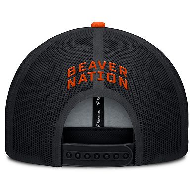 Men's Fanatics Black/Orange Oregon State Beavers Adapt Adjustable Trucker Hat