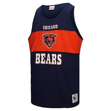 Men's Mitchell & Ness Navy Chicago Bears Retro Colorblock Tank Top