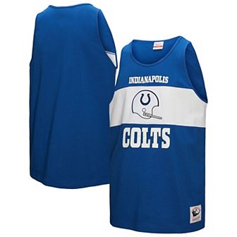 Men's Mitchell & Ness Royal Indianapolis Colts Retro Colorblock Tank Top