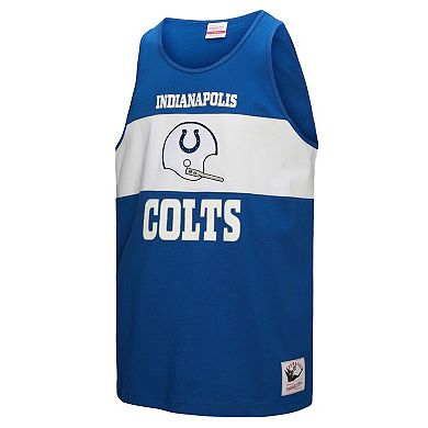 Men's Mitchell & Ness Royal Indianapolis Colts Retro Colorblock Tank Top