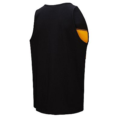 Men's Mitchell & Ness Black Pittsburgh Steelers Retro Colorblock Tank Top