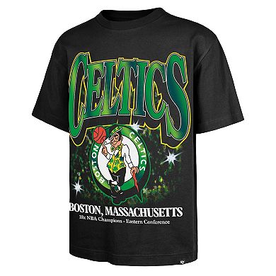 Men's '47 Black Boston Celtics Past Champs Collection Flashbulb Foundation T-Shirt