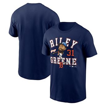 Men's Fanatics Riley Greene Navy Detroit Tigers Hometown Caricature T-Shirt
