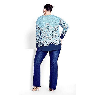 Avenue Women's Plus Size Delilah Placement Top