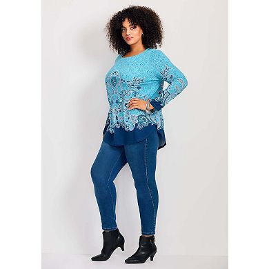 Avenue Women's Plus Size Delilah Placement Top