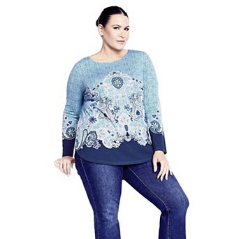 Avenue Women's Plus Size Delilah Placement Top