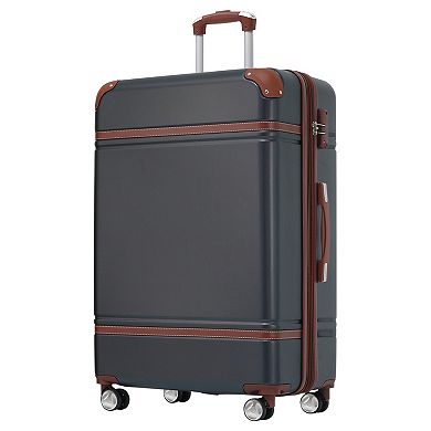 Merax Vintage 28 Inch Lightweight Hardshell Suitcase - Double Spinner Wheels & TSA Lock