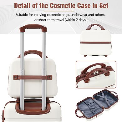 Merax 3-Piece Hardshell Luggage Set (20"+28" + Cosmetic Case) TSA Lock Lightweight Spinner Suitcase