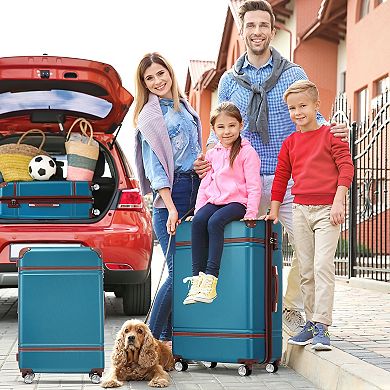 Merax 3-Piece Hardshell Luggage Set (20"+28" + Cosmetic Case) TSA Lock Lightweight Spinner Suitcase