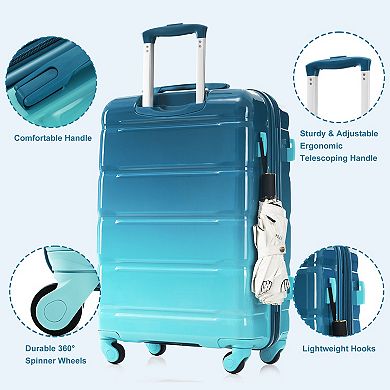 Merax Luggage Sets 5 Piece, ABS Durable Suitcase with Travel Bag