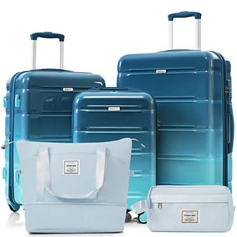 Merax Luggage Sets 5 pc ABS Durable Suitcase with Travel Bag