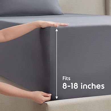 Nestl 8" Green Tea Memory Foam Mattress with 4 Piece Deep Pocket Bed Sheets