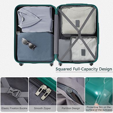 Merax Luggage Sets Model ABS Hardshell 3pcs Clearance Luggage Hardside Lightweight Durable Suitc