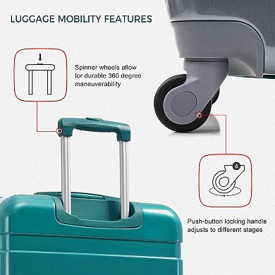 Merax Luggage Sets Model ABS Hardshell 3pcs Clearance Luggage Hardside Lightweight Durable Suitc