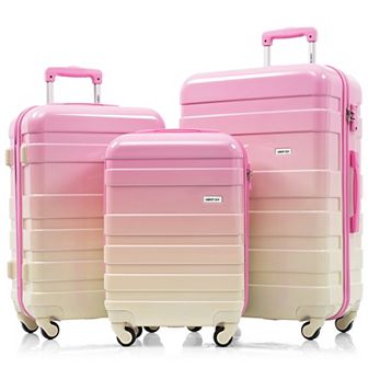 Merax Luggage Sets Model ABS Hardshell 3 pc Clearance Luggage Hardside Lightweight Durable Suitc