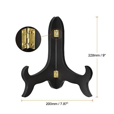 9" Easel Plate Holder, Wooden Folding Display Stand for Decorative Picture Frame