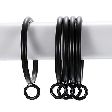 14 PCS Openable Curtain Rod Rings with Eyelets 2.5-Inch Black