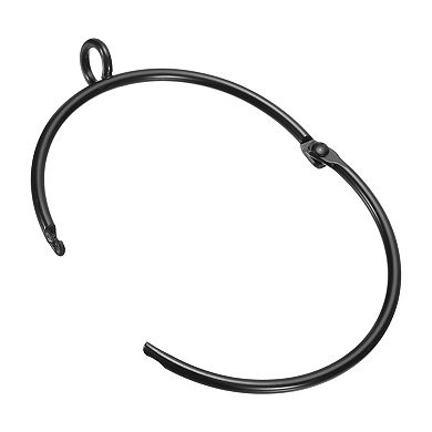 14 PCS Openable Curtain Rod Rings with Eyelets 2.5-Inch Black