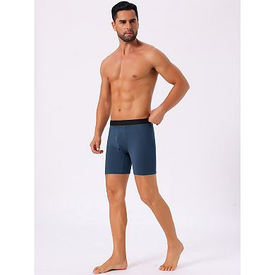 Men's Lightweight Solid Color Soft Stretch Open-fly Basic Boxer Briefs