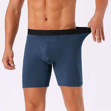 Men's Lightweight Solid Color Soft Stretch Open-fly Basic Boxer Briefs