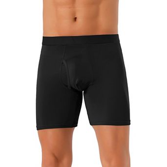 Men's Lightweight Solid Color Soft Stretch Open-fly Basic Boxer Briefs