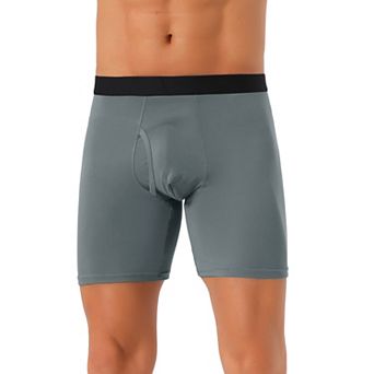 Men's Lightweight Solid Color Soft Stretch Open-fly Basic Boxer Briefs