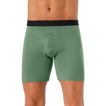 Men's Lightweight Solid Color Soft Stretch Open-fly Basic Boxer Briefs