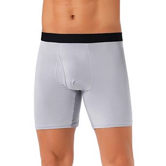 Men's Lightweight Solid Color Soft Stretch Open-fly Basic Boxer Briefs